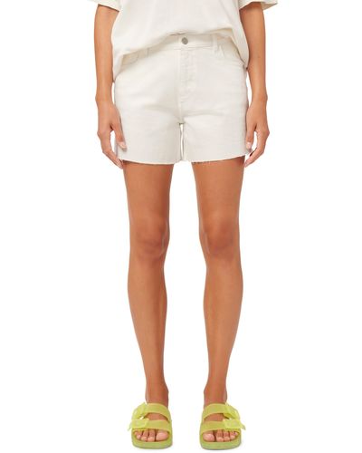 DL1961 Zoie Raw Hem High Waist Denim Shorts - White