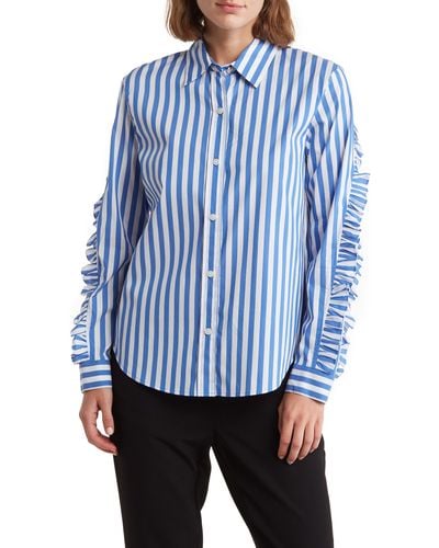 DKNY Stripe Button-up Shirt - Blue
