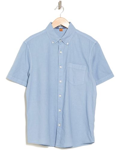 Tailor Vintage Puretec Linen Cotton Button-up Shirt - Blue