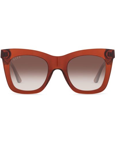 DIFF Kaia 50mm Cat Eye Sunglasses - Brown