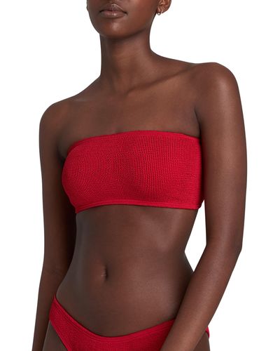 Bondeye Bound By Sierra Ribbed Bandeau Bikini Top - Red