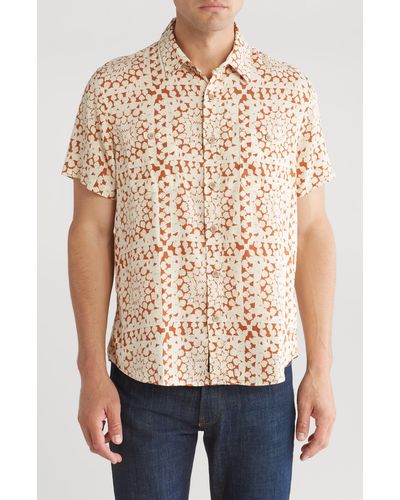 Lucky Brand Mason Short Sleeve Button-up Shirt - Natural