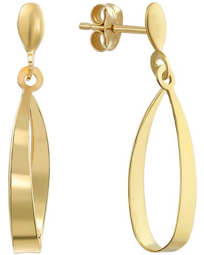 CANDELA JEWELRY 10k Yellow Gold Teardrop Earrings - Metallic