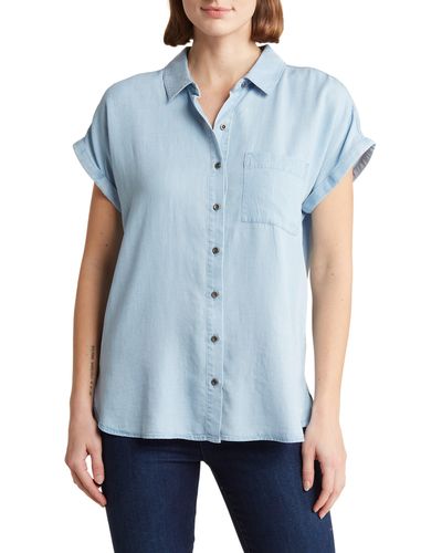 DR2 by Daniel Rainn Short Sleeve Button-up Shirt - Blue