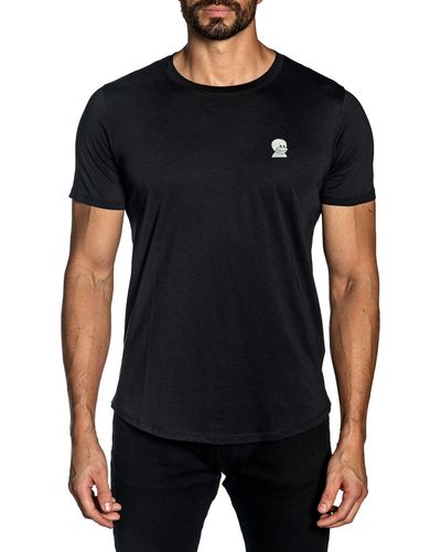 Jared Lang Sock Monkey Embroidered Short Sleeve T-shirt - Black