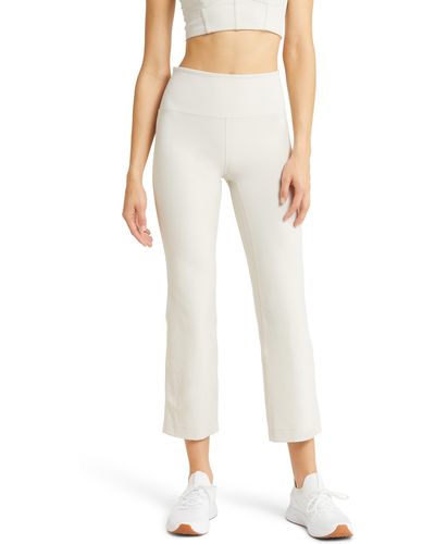 Zella Studio Luxe High Waist Flare Ankle Pants - Natural