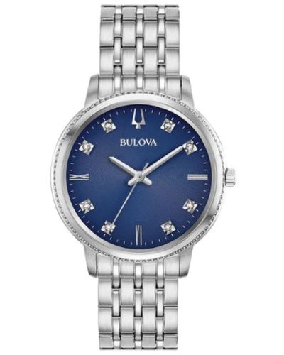 Bulova Diamond Bracelet Strap Watch - Blue