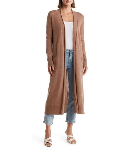 Magaschoni Cashmere Duster Cardigan - Brown
