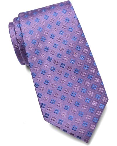 Duchamp Medallion Silk Tie - Purple