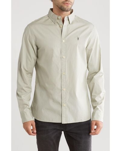 AllSaints Riviera Long Sleeve Shirt - Natural