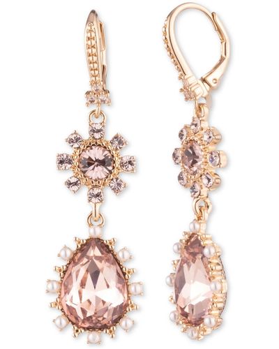 Marchesa Crystal & Imitation Pearl Drop Earrings - Multicolor
