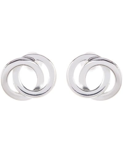 Argento Vivo Sterling Silver Interlocking Circles Stud Earrings - Metallic