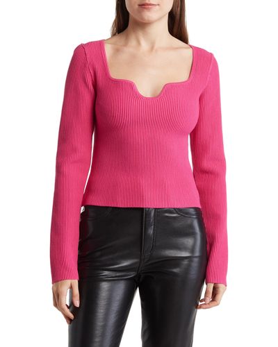 NSR Long Sleeve Knit Top - Red