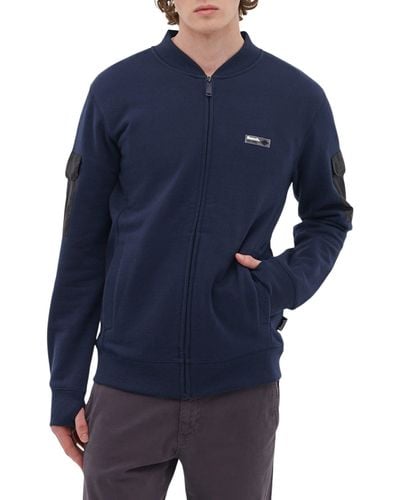 Bench Dilla Sleeve Pocket Zip-up Sweatshirt - Blue