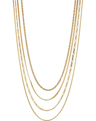 Nadri Gemma Layered Chain Necklace - Metallic