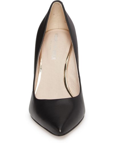 Kenneth Cole Riley 85 Pump In Black Leather At Nordstrom Rack