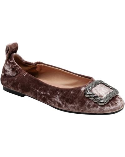 Linea Paolo Marie Buckle Flat - Brown