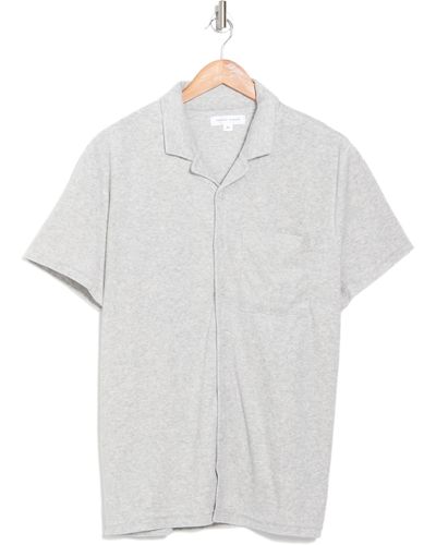 Vintage Summer Solid Terry Cloth Button-up Shirt In Heather Gray At Nordstrom Rack