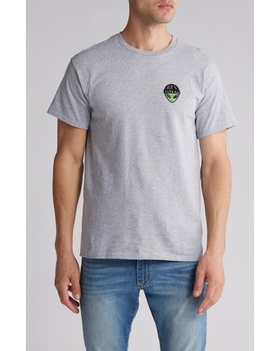 Retrofit Alien Patch Cotton T-shirt - Gray