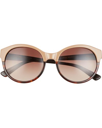 Isaac Mizrahi New York 52mm Round Sunglasses - Natural