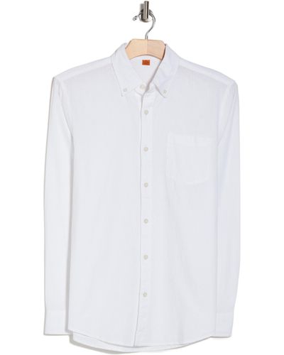 Tailor Vintage Puretec Cooltm Linen & Cotton Button-up Shirt - White
