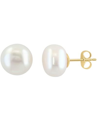 Effy 14k Yellow Gold 11-12mm Freshwater Pearl Stud Earrings - White