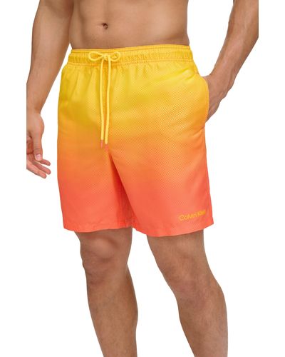 Calvin Klein Volley Core Gradient Dot Swim Trunks - Orange