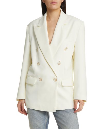 TOPSHOP Double Breasted Blazer - White