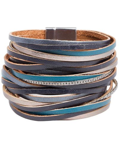 Saachi On The Line Leather Bracelet - Blue