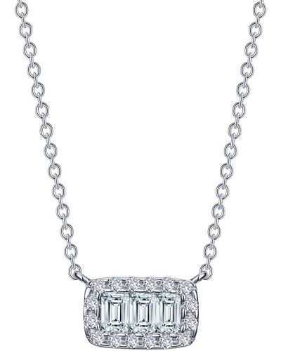 Lafonn Simulated Diamond Baguette Charm Necklace - Blue