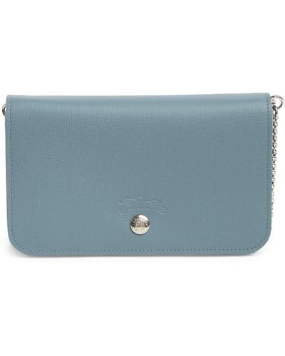 Longchamp Le Pliage Wallet On A Chain - Blue