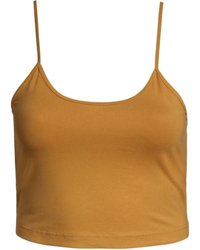 BP. Knit Organic Cotton Crop Camisole In Tan Cinnamon At Nordstrom Rack - Brown