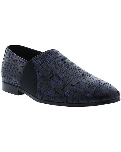 Robert Graham Ashore Leather Driver In Navy At Nordstrom Rack - Blue
