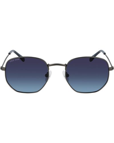 Cole Haan 51mm Angular Round Sunglasses - Blue