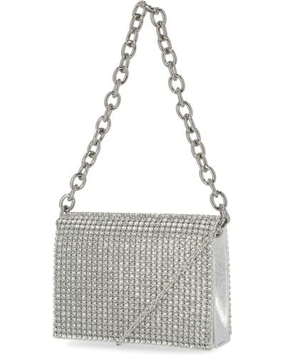Jessica Mcclintock Crystal Embellished Shoulder Bag - Gray