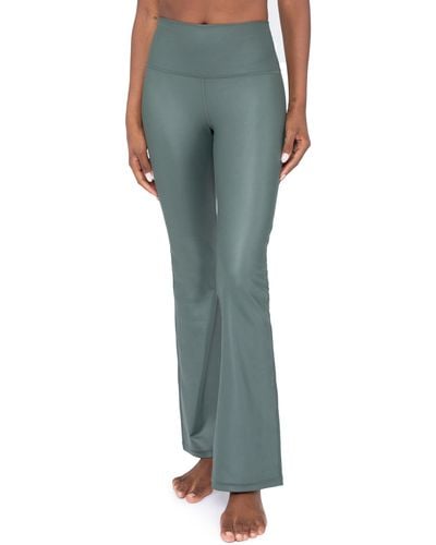 90 Degrees Faux Leather Yoga Pants - Green