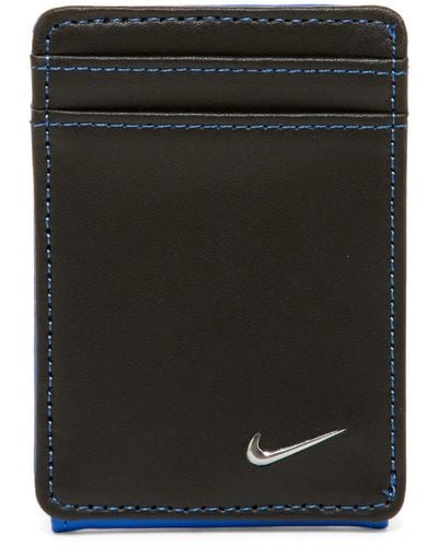 Nike Leather Block Front Pocket Wallet - Blue