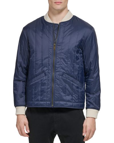 Dockers Nylon Quilted Bomber Jacket - Blue