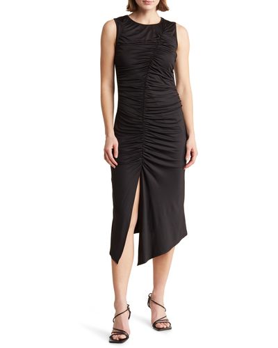 Collective Concepts Ruched Sleeveless Body-con Dress - Black
