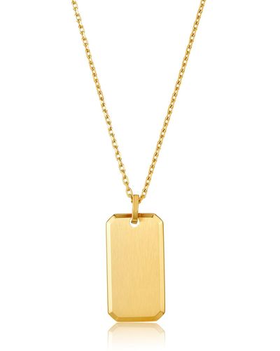 Adornia Water Resistant Dog Tag Necklace - Yellow