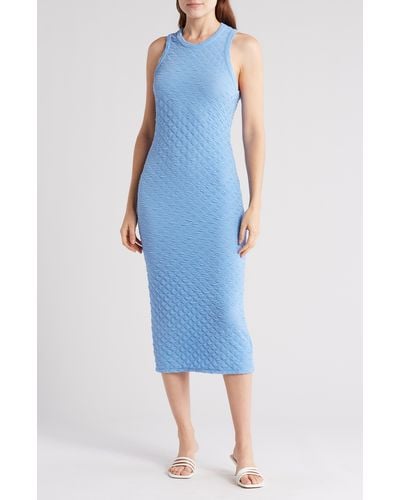Collective Concepts Puckered Knit Dress - Blue