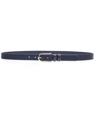 Linea Pelle Double Keeper Faux Leather Belt - Black