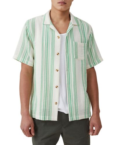 Cotton On Palma Cotton Blend Camp Shirt - Green