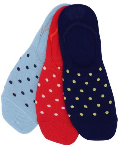 Lorenzo Uomo 3-pack Polka Dot No-show Socks - Blue