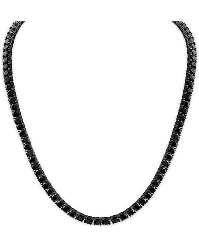 Esquire Black Spinel Tennis Necklace - Metallic