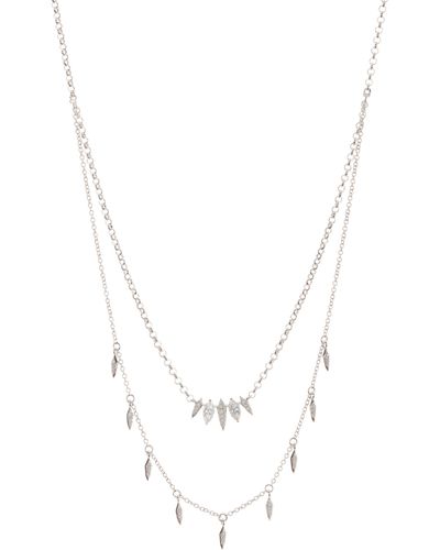 Nadri Nix Cubic Zirconia Shaky Charm Layered Necklace - White