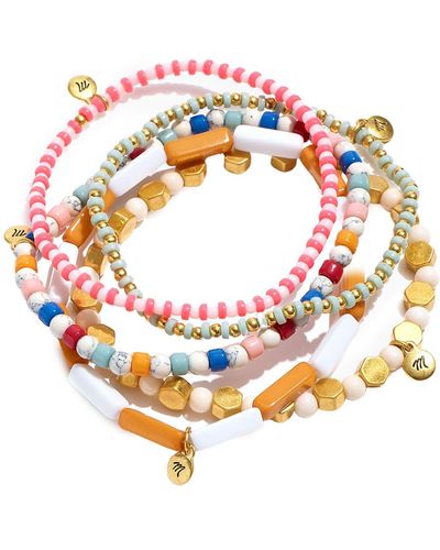Madewell Set Of 5 Assorted Beaded Stretch Bracelets - Multicolor