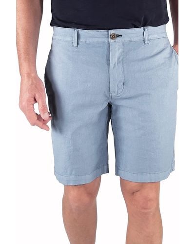 Tailor Vintage 9" Slim Stretch Linen Blend Walk Shorts - Blue
