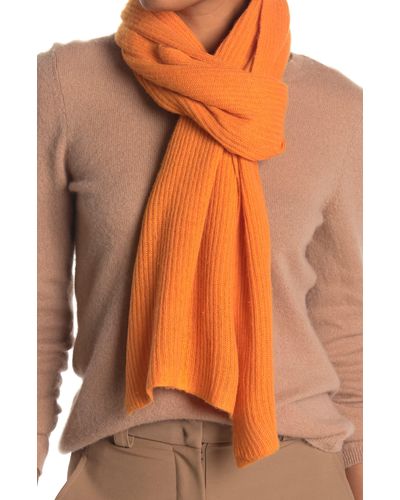 Portolano Ribbed Knit Wrap Scarf - Orange