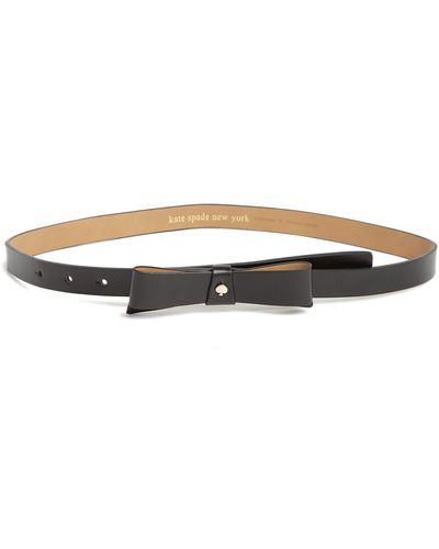 Kate Spade Bow Belt With Spade - White